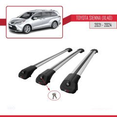 Toyota Sienna (XL40) 2021 ve Sonrası ile uyumlu ACE-1 Ara Atkı Tavan Barı GRİ 3 ADET BAR