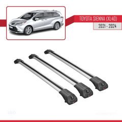 Toyota Sienna (XL40) 2021 ve Sonrası ile uyumlu ACE-1 Ara Atkı Tavan Barı GRİ 3 ADET BAR