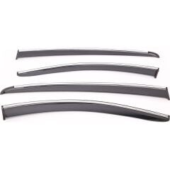 Sunplex HONDA Uyumlu CIVIC 2015-2021 Arası Chrome Style 4 Lü Set Kromlu Cam Rüzgarlığı Ön Ve Arka Parça