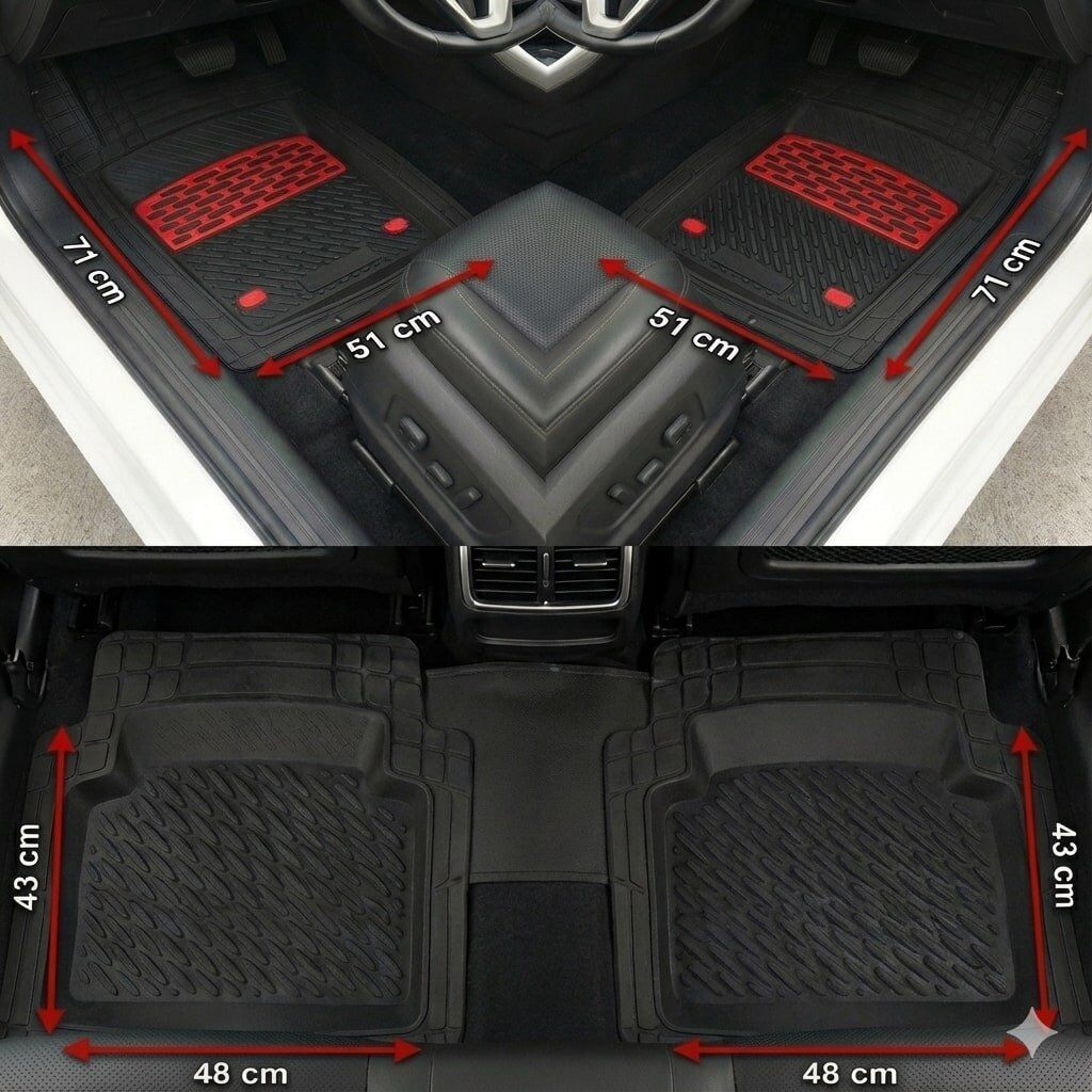 Safir Kia Uyumlu Ceed Havuzlu Universal Paspas Krom Kırmızı Parça