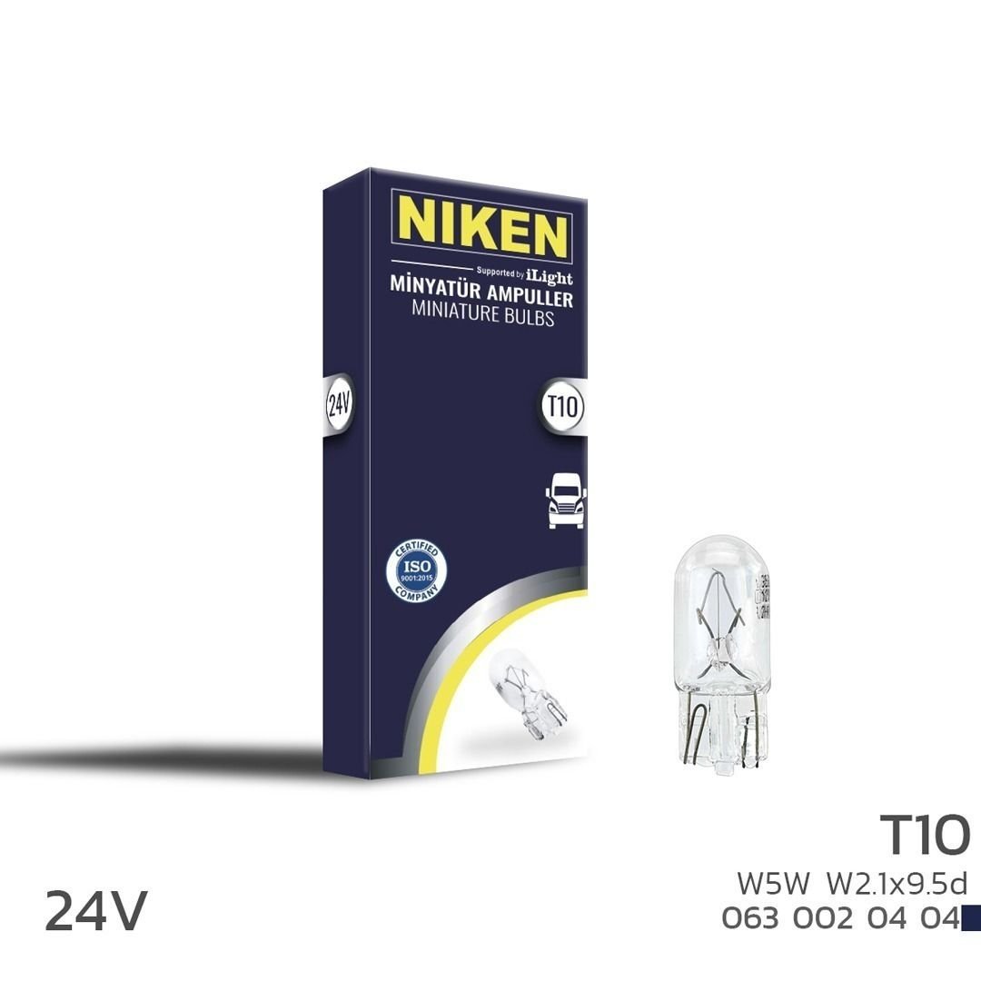 Niken 24V T10 Park Ampulü (W5W)W2.1X9.5D 10 LU