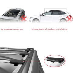 Citroen Berlingo 2008-2018 Arası ile uyumlu FLY Model Ara Atkı Tavan Barı GRİ 4 ADET BAR