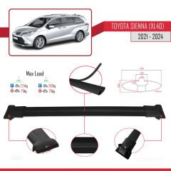 Toyota Sienna (XL40) 2021 ve Sonrası ile Uyumlu FLY Model Ara Atkı Tavan Barı SİYAH 3 ADET BAR
