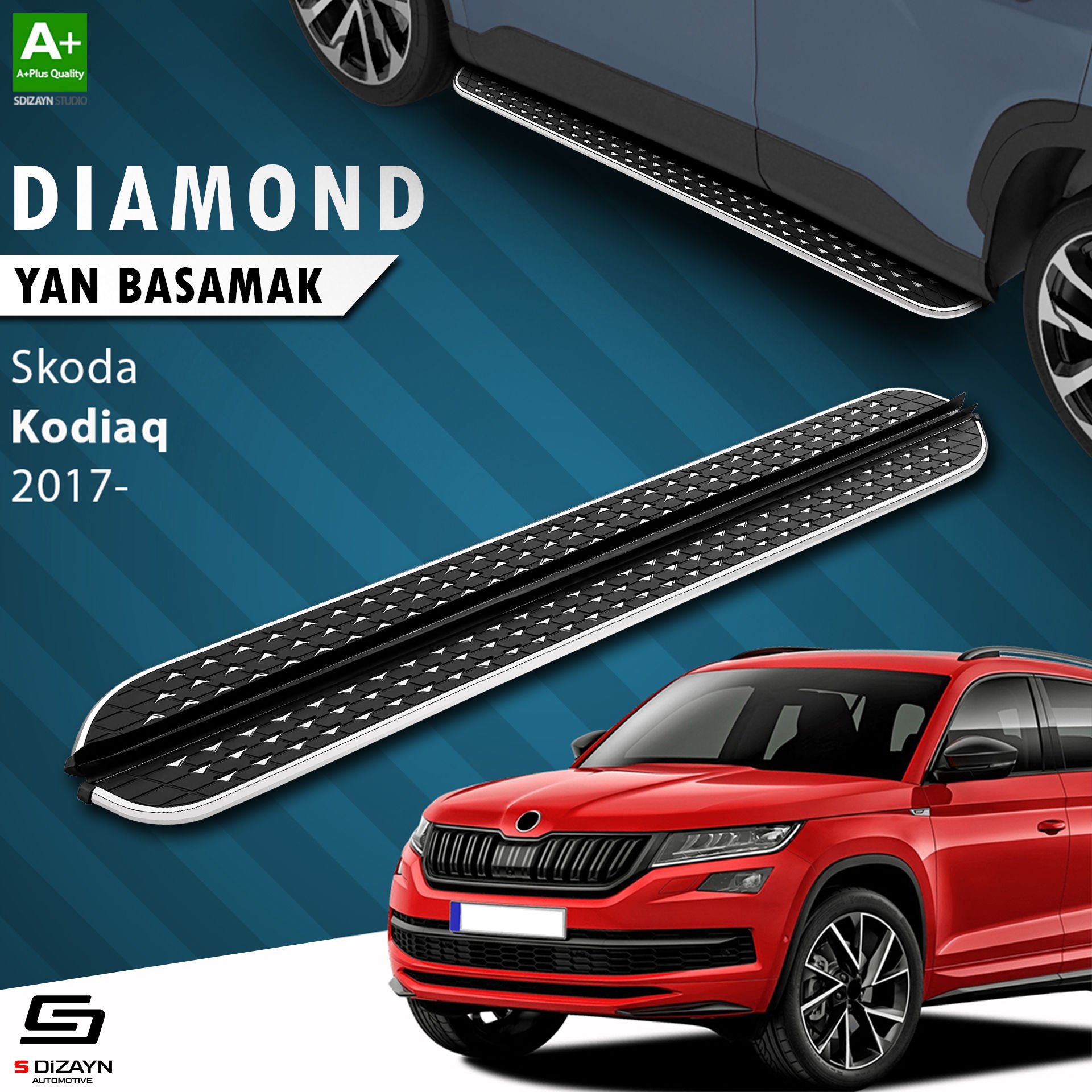 S-Dizayn Skoda Kodiaq Diamond Krom Yan Basamak 193 Cm 2017 Üzeri