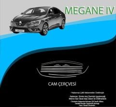 Renault Megane Uyumlu 4 Krom Cam Çerçevesi 12 Parça Megane 4 (2016+)