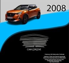 Peugeot 2008 Uyumlu Krom Cam Çerçevesi 12 Parça