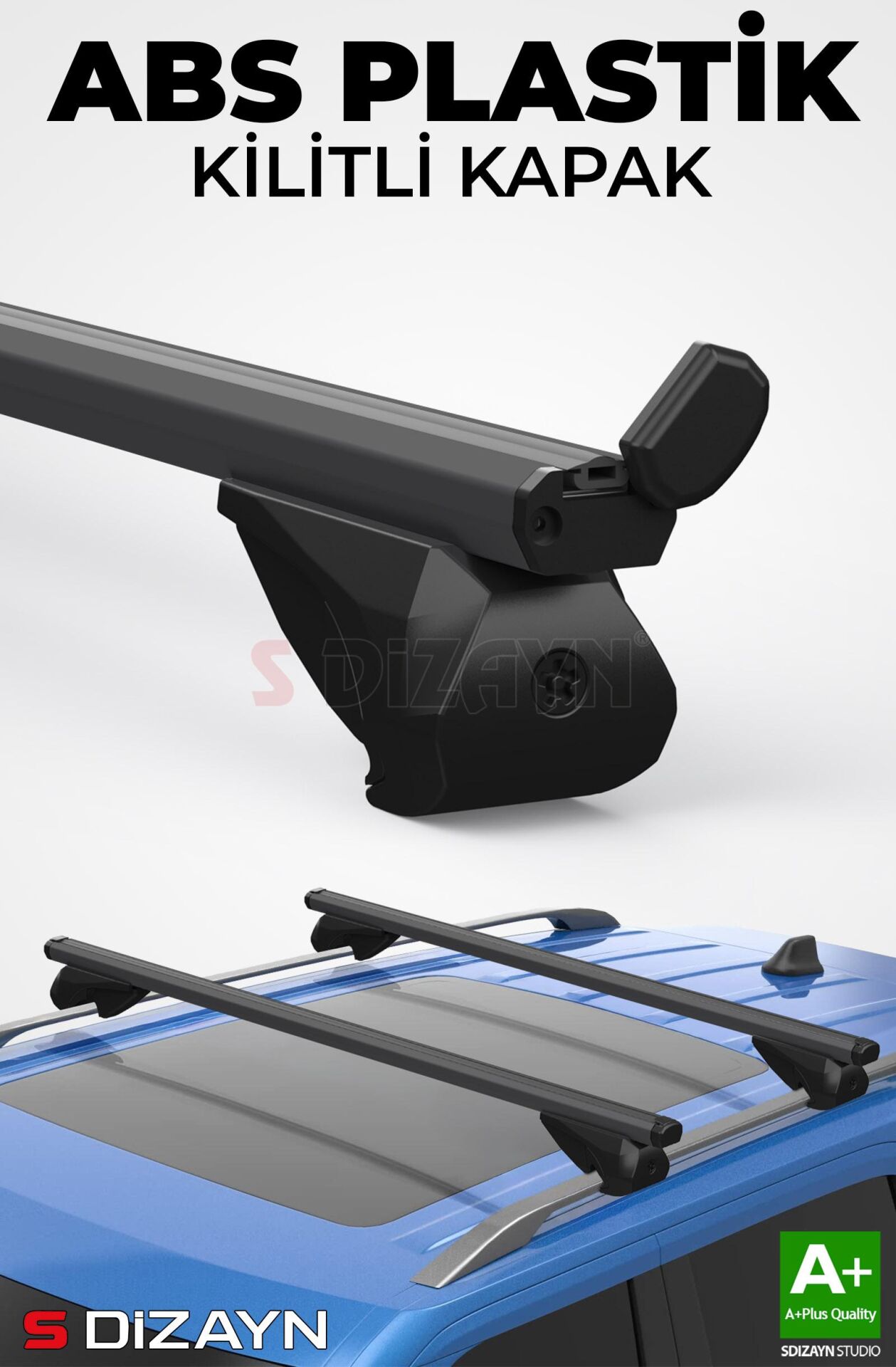 S-Dizayn Hyundai Trajet S-Bar Atlas V1 Ara Atkı Tavan Taşıyıcı Barı Siyah 130 Cm 2000-2008 A+ Kalite