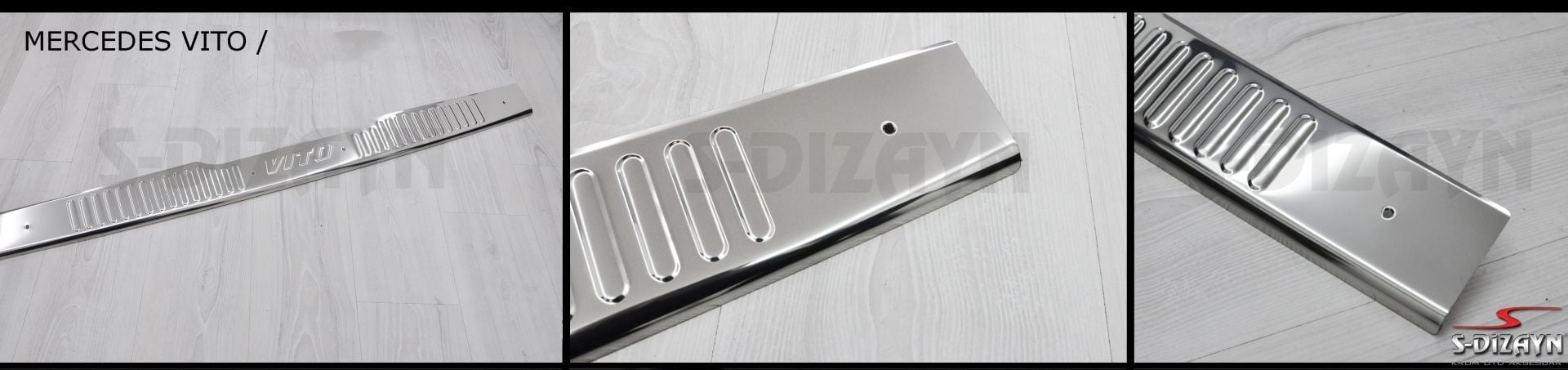 Mercedes Vito Uyumlu Krom Arka Tampon Eşiği 2010-2014