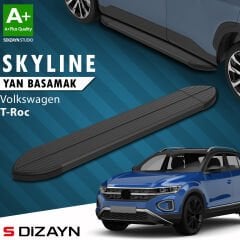 S-Dizayn VW T-Roc Skyline Siyah Yan Basamak 173 Cm 2019 Üzeri A+ Kalite