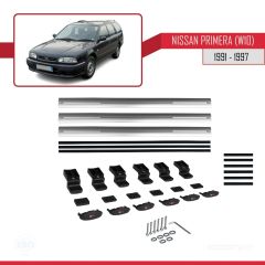 Nissan Primera (W10) 1991-1997 Arası ile uyumlu Basic Model Ara Atkı Tavan Barı GRİ 3 ADET