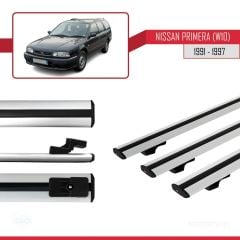 Nissan Primera (W10) 1991-1997 Arası ile uyumlu Basic Model Ara Atkı Tavan Barı GRİ 3 ADET