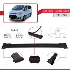 Ford Transit Tourneo - Custom 2012-2023 Arası ile uyumlu FLY Model Ara Atkı Tavan Barı SİYAH 3 ADET BAR