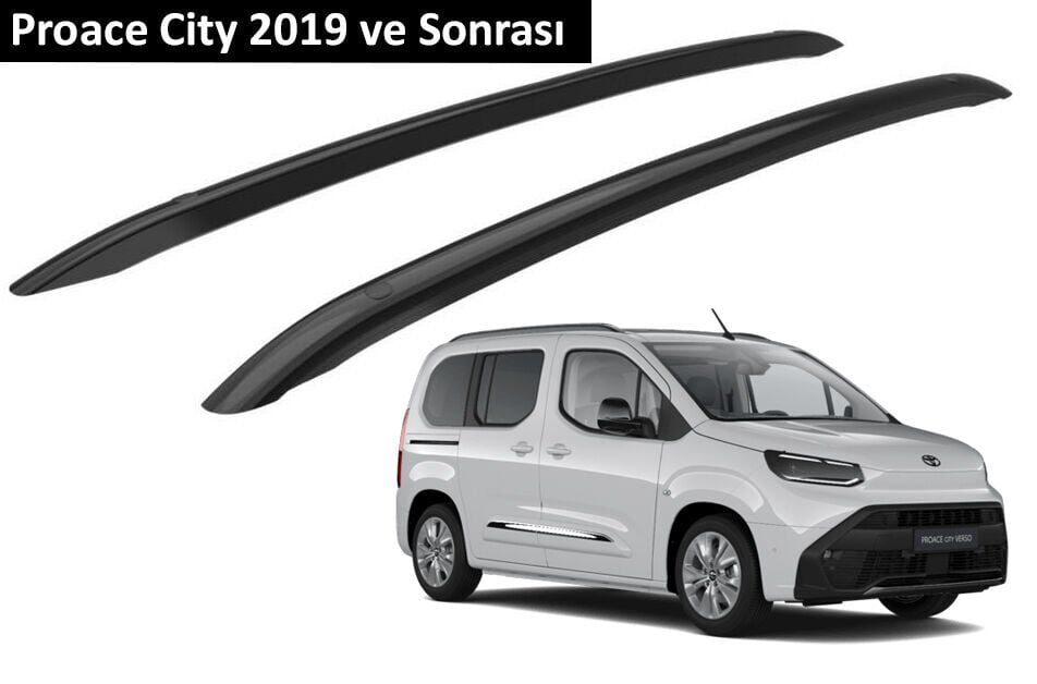 Toyota Proace City Van 2019 ve Sonrası Orjinal Tip OEM Tavan Çıtası (Siyah Renk)