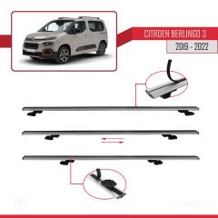 Citroen Berlingo 2019-2022 Arası ile uyumlu Basic Model Ara Atkı Tavan Barı GRİ 3 ADET