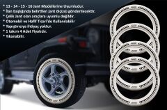 Volkswagen Uyumlu 13 Jant B-B-S Testere Lastik Yanağı Beyaz Renk 1 Takım 4 Adet
