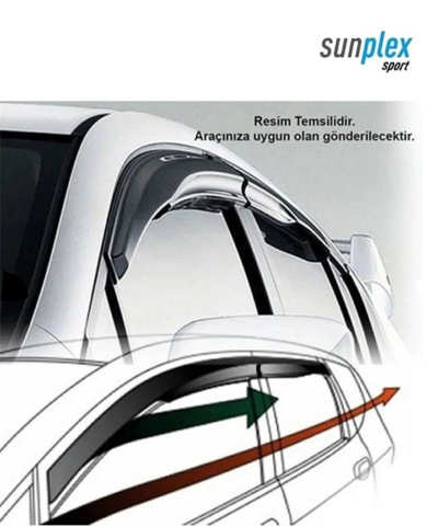 Sunplex VOLVO Uyumlu XC60 2019 Sonrası Chrome Style 4 Lü Set Kromlu Cam Rüzgarlığı Ön Ve Arka Parça