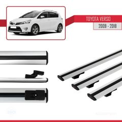 Toyota Verso 2009-2018 Arası ile uyumlu Basic Model Ara Atkı Tavan Barı GRİ 3 ADET
