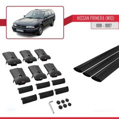 Nissan Primera (W10) 1991-1997 Arası ile Uyumlu FLY Model Ara Atkı Tavan Barı SİYAH 3 ADET BAR