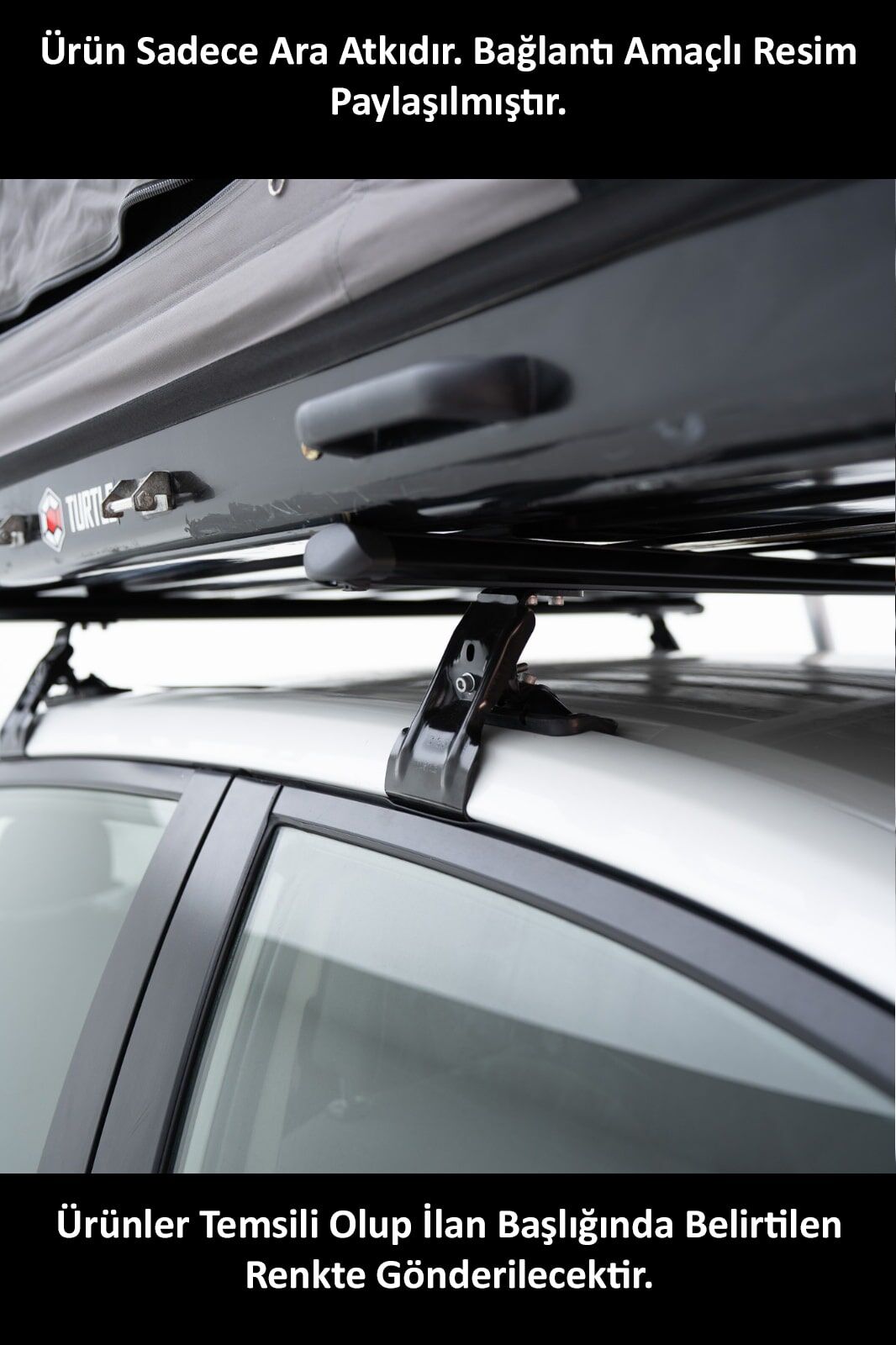 Kia Venga 2010-2014 Arası Turtle Mexfit Oluklu ara atkı tavan barı GRİ