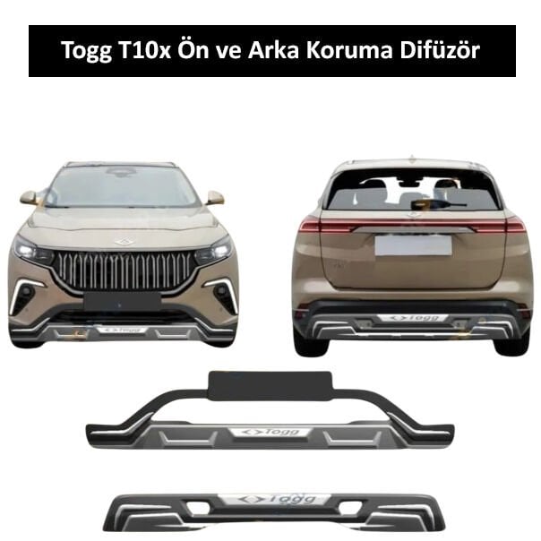 Togg T10x Uyumlu OEM İthal Ön ve Arka Koruma Difüzör Seti
