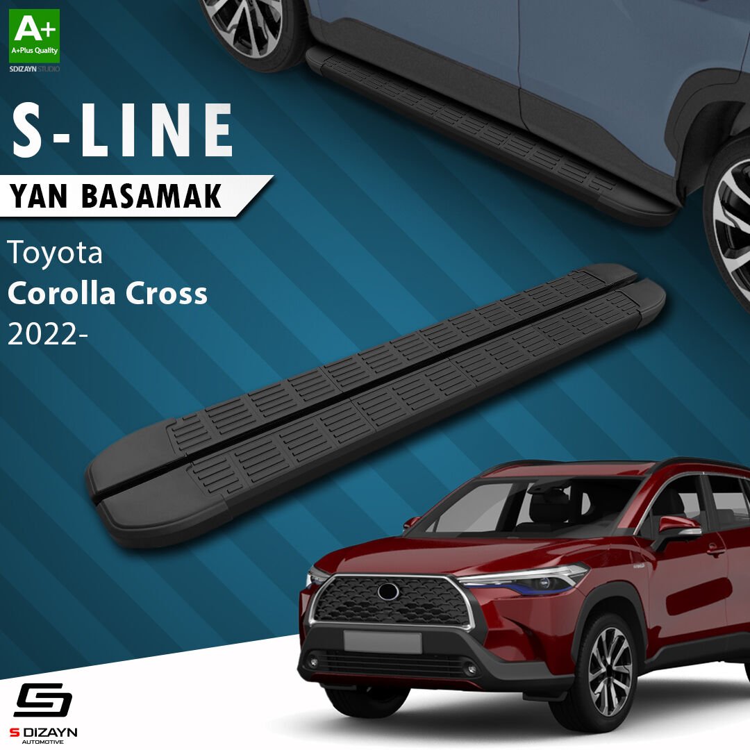 S-Dizayn Toyota Corolla Cross S-Line Siyah Yan Basamak 183 Cm 2022 Üzeri