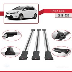 Toyota Verso 2009-2018 Arası ile Uyumlu FLY Model Ara Atkı Tavan Barı GRİ 3 ADET BAR