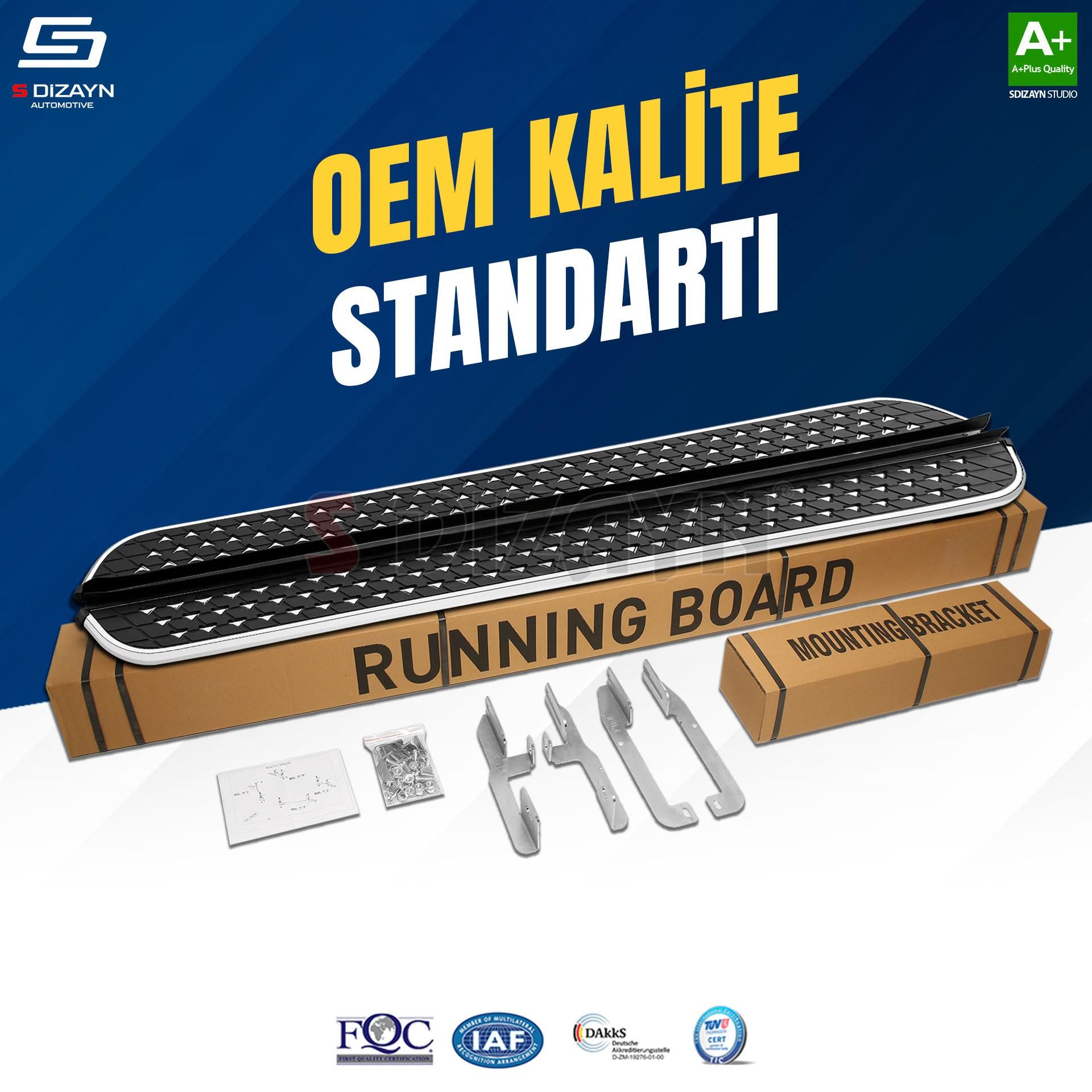 S-Dizayn VW Transporter T4 Kısa Şase Diamond Krom Yan Basamak 213 Cm 1995-2003