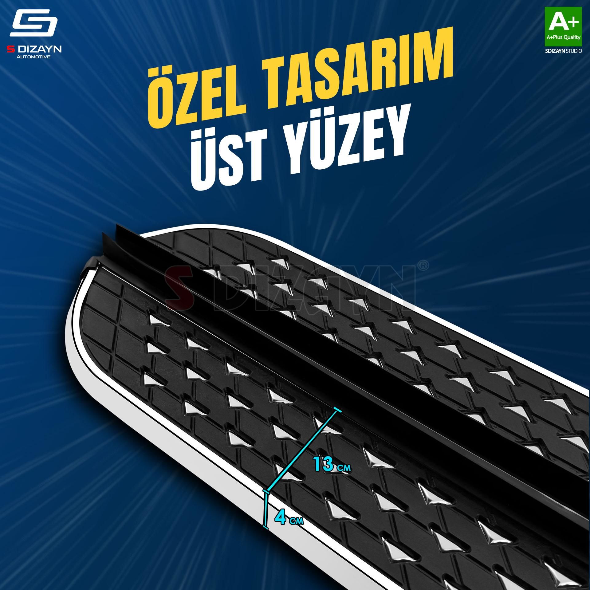 S-Dizayn VW Transporter T4 Kısa Şase Diamond Krom Yan Basamak 213 Cm 1995-2003