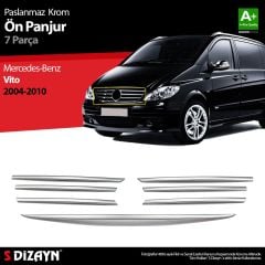 Mercedes Vito Uyumlu Krom Ön Panjur 7 Parça 2004-2010