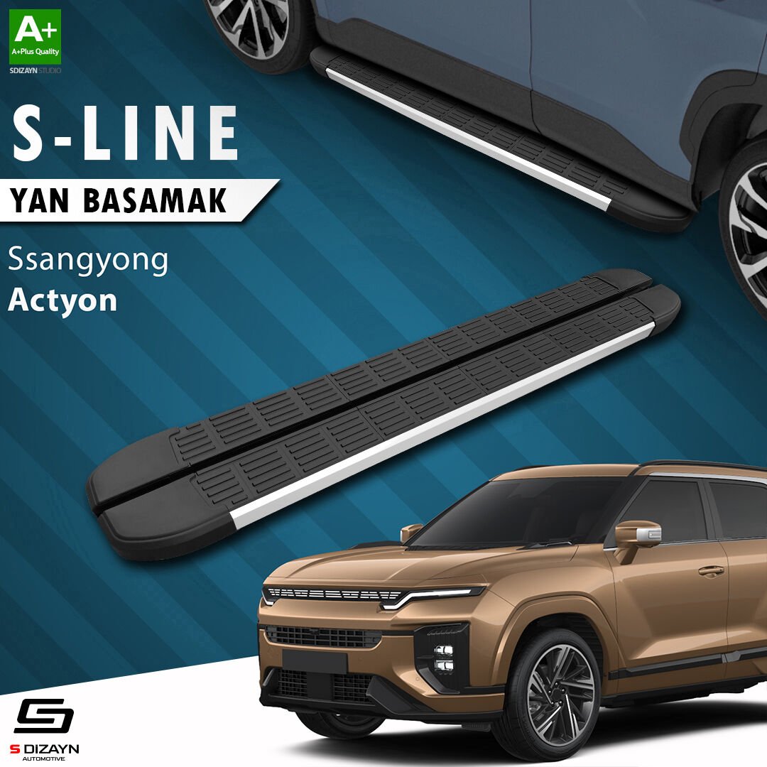 S-Dizayn Ssangyong Actyon S-Line Aluminyum Yan Basamak 183 Cm 2024 Üzeri A+ Kalite