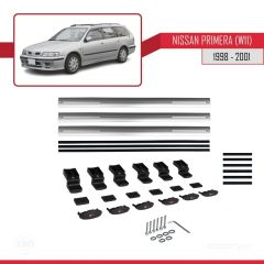 Nissan Primera (W11) 1998-2001 Arası ile uyumlu Basic Model Ara Atkı Tavan Barı GRİ 3 ADET