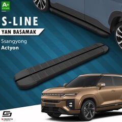 S-Dizayn Ssangyong Actyon S-Line Siyah Yan Basamak 183 Cm 2024 Üzeri A+ Kalite