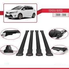 Toyota Verso 2009-2018 Arası ile uyumlu FLY Model Ara Atkı Tavan Barı SİYAH 4 ADET BAR