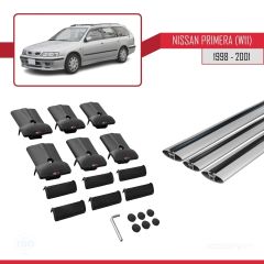 Nissan Primera (W11) 1998-2001 Arası ile Uyumlu FLY Model Ara Atkı Tavan Barı GRİ 3 ADET BAR