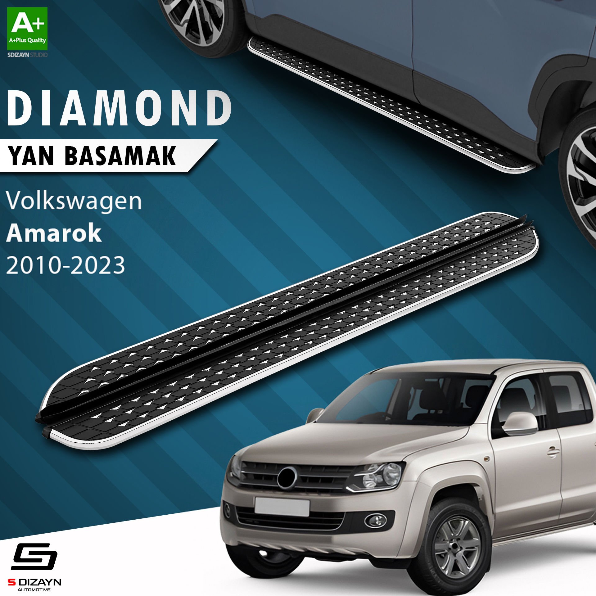 S-Dizayn VW Amarok Diamond Krom Yan Basamak 203 Cm 2010-2023