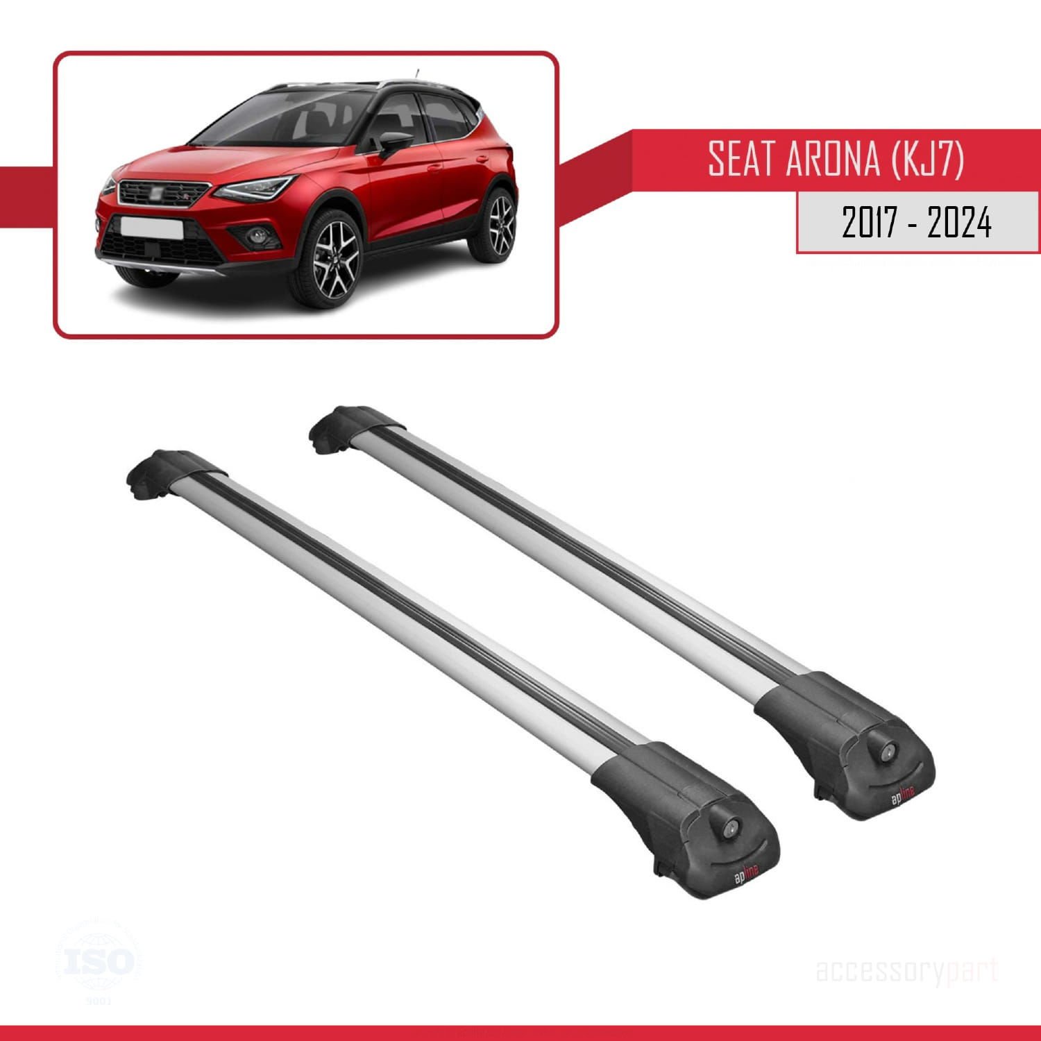 Seat Arona (KJ7) 2017 ve Sonrası ile uyumlu ACE-1 Ara Atkı Tavan Barı GRİ