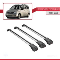 Toyota Yaris Verso (XP20) 2000-2005 Arası ile uyumlu ACE-1 Ara Atkı Tavan Barı GRİ 3 ADET BAR