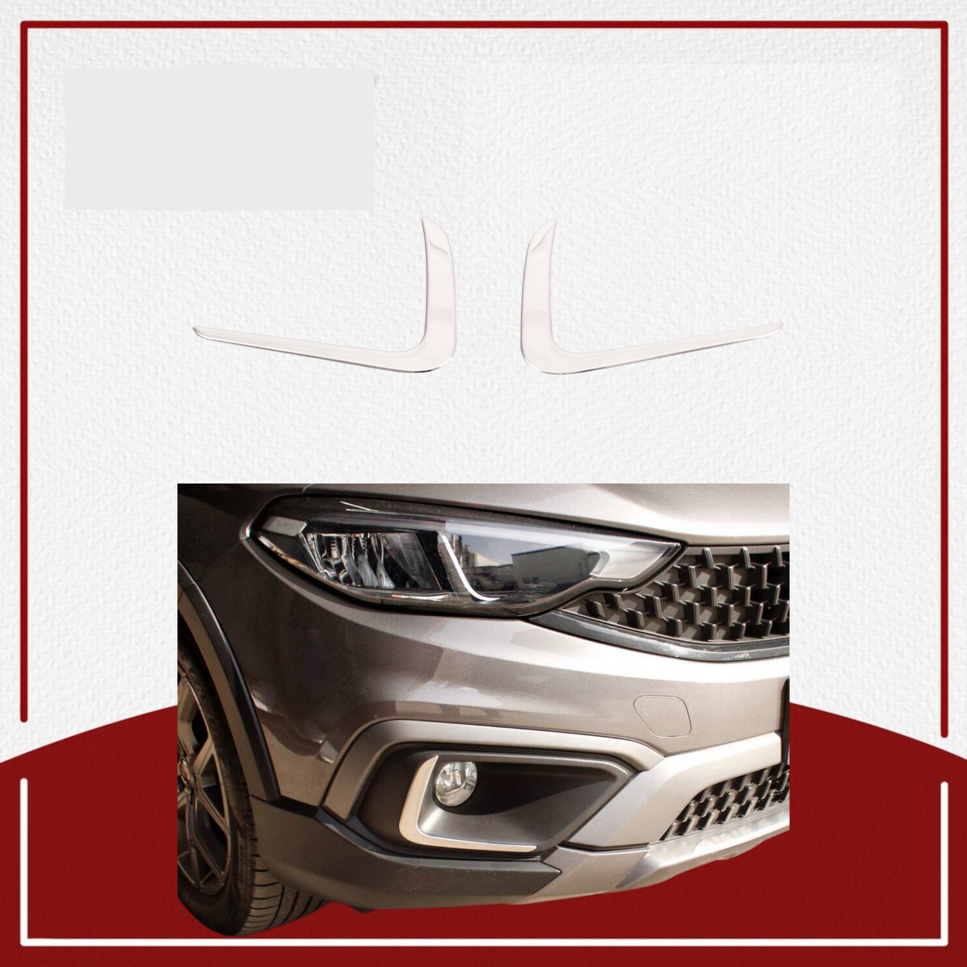 Fiat Uyumlu Egea Cross 2020- Sis Far Çerçevesi Paslanmaz Çelik