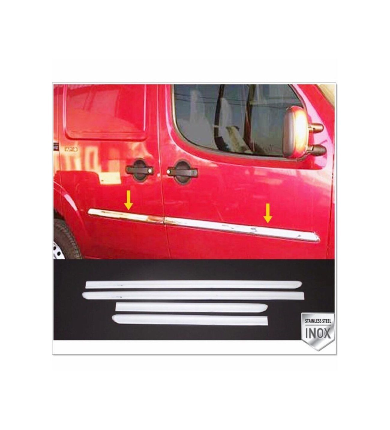 Fiat Doblo Uyumlu Yan Kapı Çıtası 2000-2006 Paslanmaz Çelik Parça