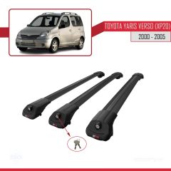 Toyota Yaris Verso (XP20) 2000-2005 Arası ile uyumlu ACE-1 Ara Atkı Tavan Barı SİYAH 3 ADET BAR