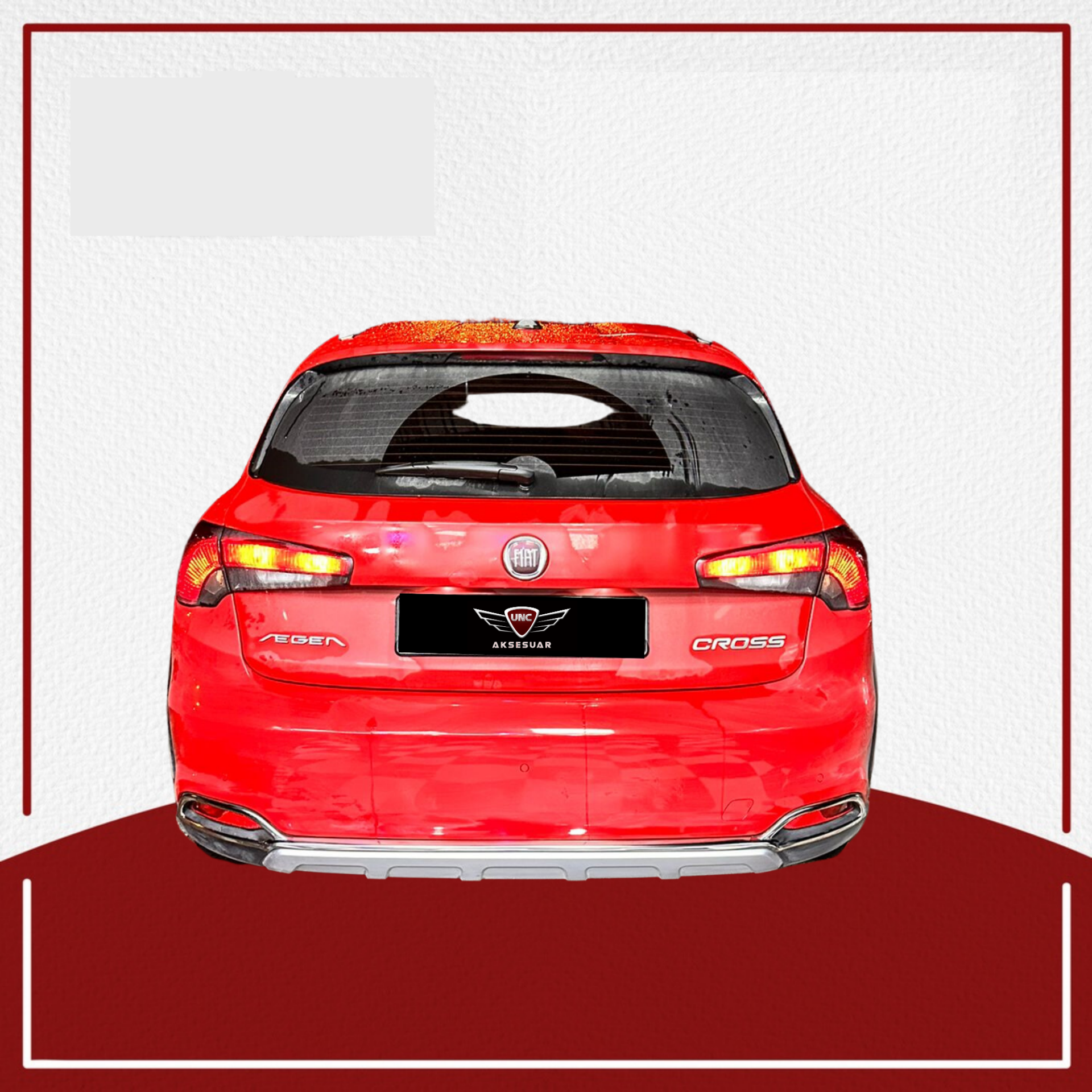 Fiat Uyumlu Egea HB Cross Arka Tampon Reflektör Çıtası Paslanmaz Çelik