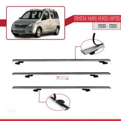 Toyota Yaris Verso (XP20) 2000-2005 Arası ile uyumlu Basic Model Ara Atkı Tavan Barı GRİ 3 ADET