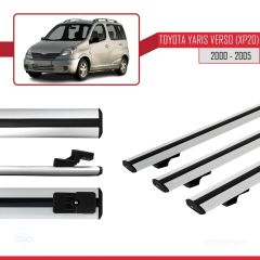 Toyota Yaris Verso (XP20) 2000-2005 Arası ile uyumlu Basic Model Ara Atkı Tavan Barı GRİ 3 ADET
