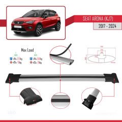 Seat Arona (KJ7) 2017 ve Sonrası ile Uyumlu FLY Model Ara Atkı Tavan Barı GRİ 3 ADET BAR
