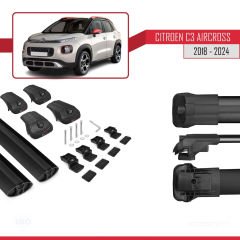 Citroen C3 Aircross 2018 ve Sonrası ile uyumlu ACE-1 Ara Atkı Tavan Barı SİYAH