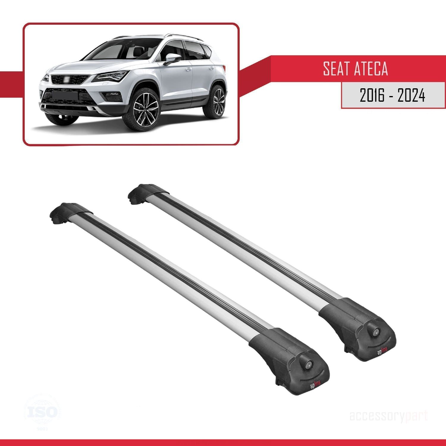 Seat Ateca 2016 ve Sonrası ile uyumlu ACE-1 Ara Atkı Tavan Barı GRİ