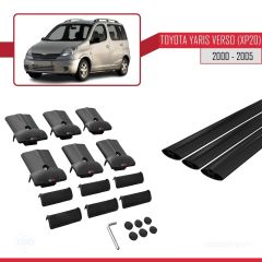 Toyota Yaris Verso (XP20) 2000-2005 Arası ile Uyumlu FLY Model Ara Atkı Tavan Barı SİYAH 3 ADET BAR