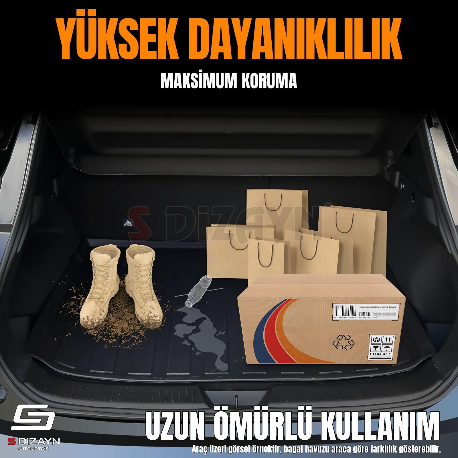 S-Dizayn Mercedes C200 W205 3D Pro Bagaj Havuzu 2014-2021 A+ Kalite