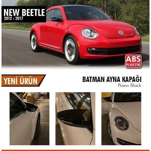 Volkswagen New Uyumlu Beetle (2011-2019) Batman Yarasa Ayna Kapağı (Parlak Siyah)