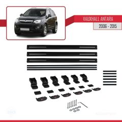 Vauxhall Antara 2006-2015 Arası ile uyumlu Basic Model Ara Atkı Tavan Barı SİYAH 3 ADET